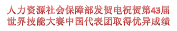 人力资源社会保障部发贺电祝贺第43届世界技能大赛中国代表团取得优异成绩